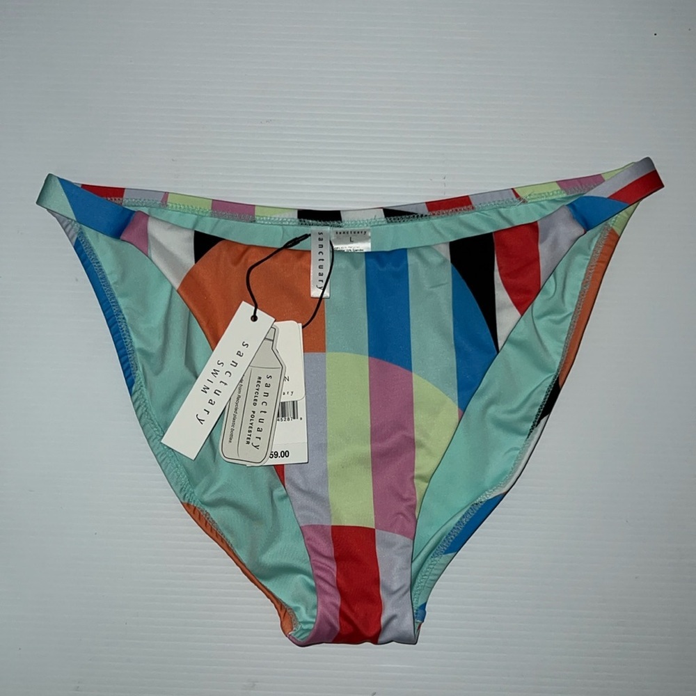 Sanctuary Swimwear Abstract Multi Double Tunnel V-hipster Bikini Bottom